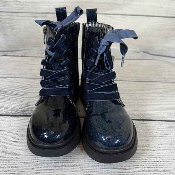 NWT Dadwen Navy Glitter Boots Sz 31 - Picture 2 of 6